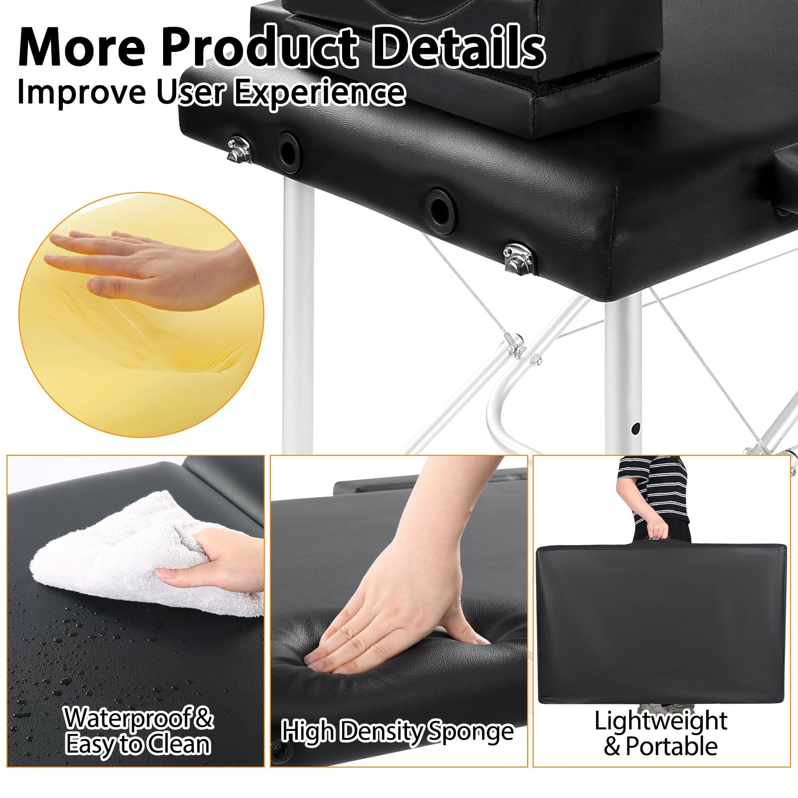 Portable Lash Bed for Lash Extensions Massage Table Esthetician Bed Salon Tab...
