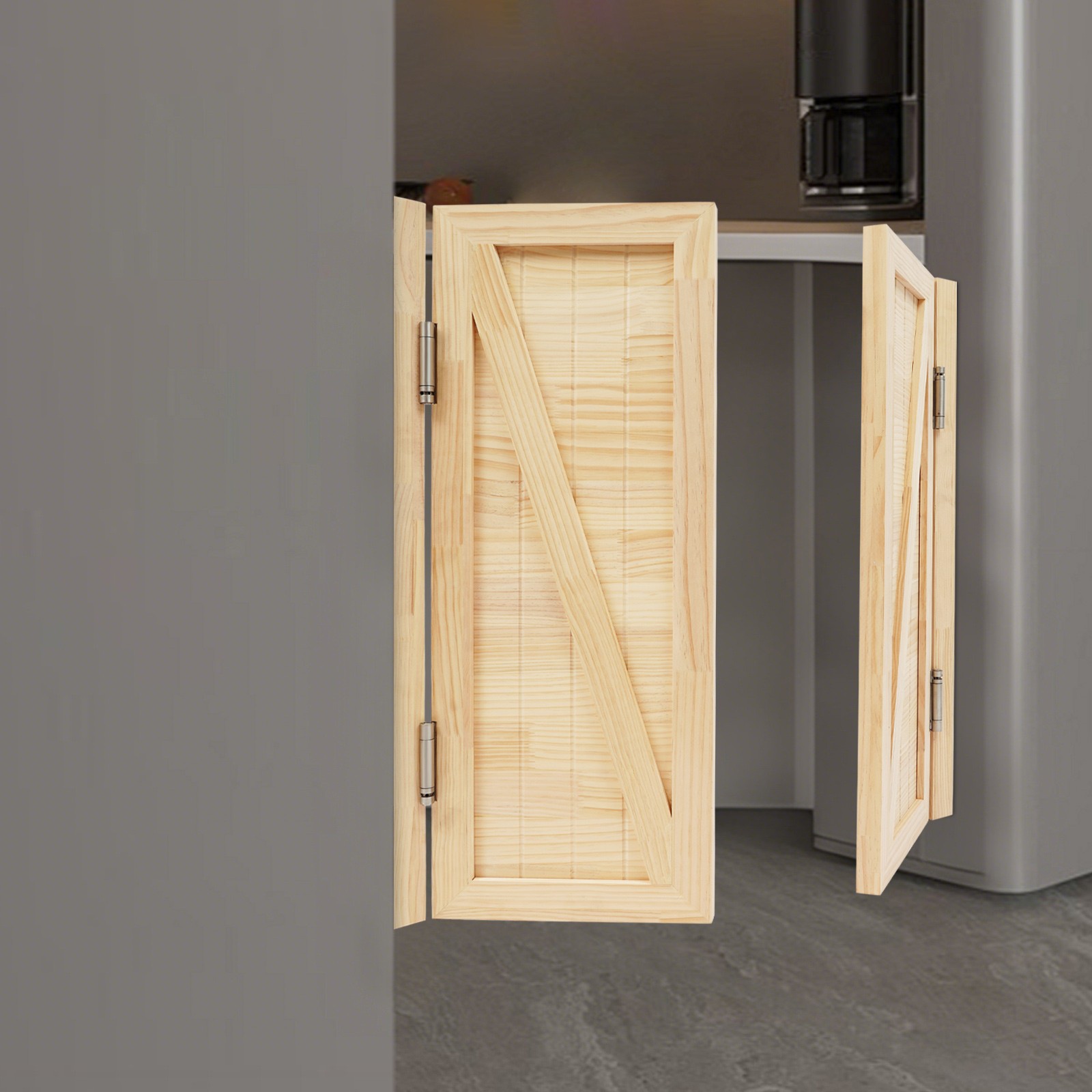 Entrance Partition Doors Solid Wood Double-Door Leaf Partition Door 80x90cm