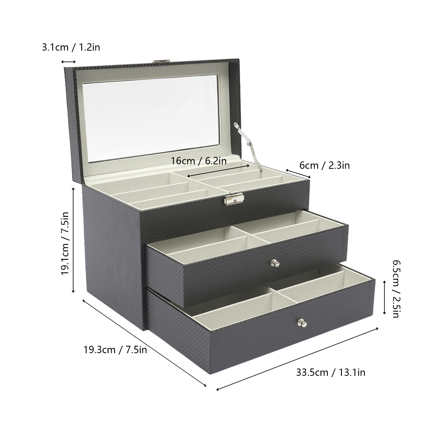 Glasses Case 18Grid Eyewear Display Storage Box Holder Sunglasses Organizer Gift