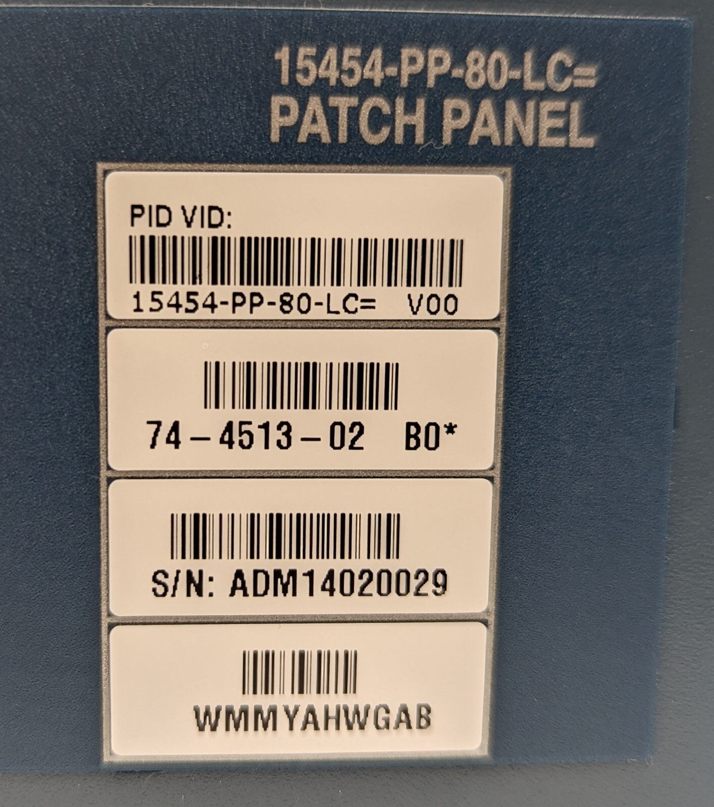 Cisco 15454-PP-80-LC 74-4513-02 80-Port 2U LC Patch Panel - No Fiber Cables