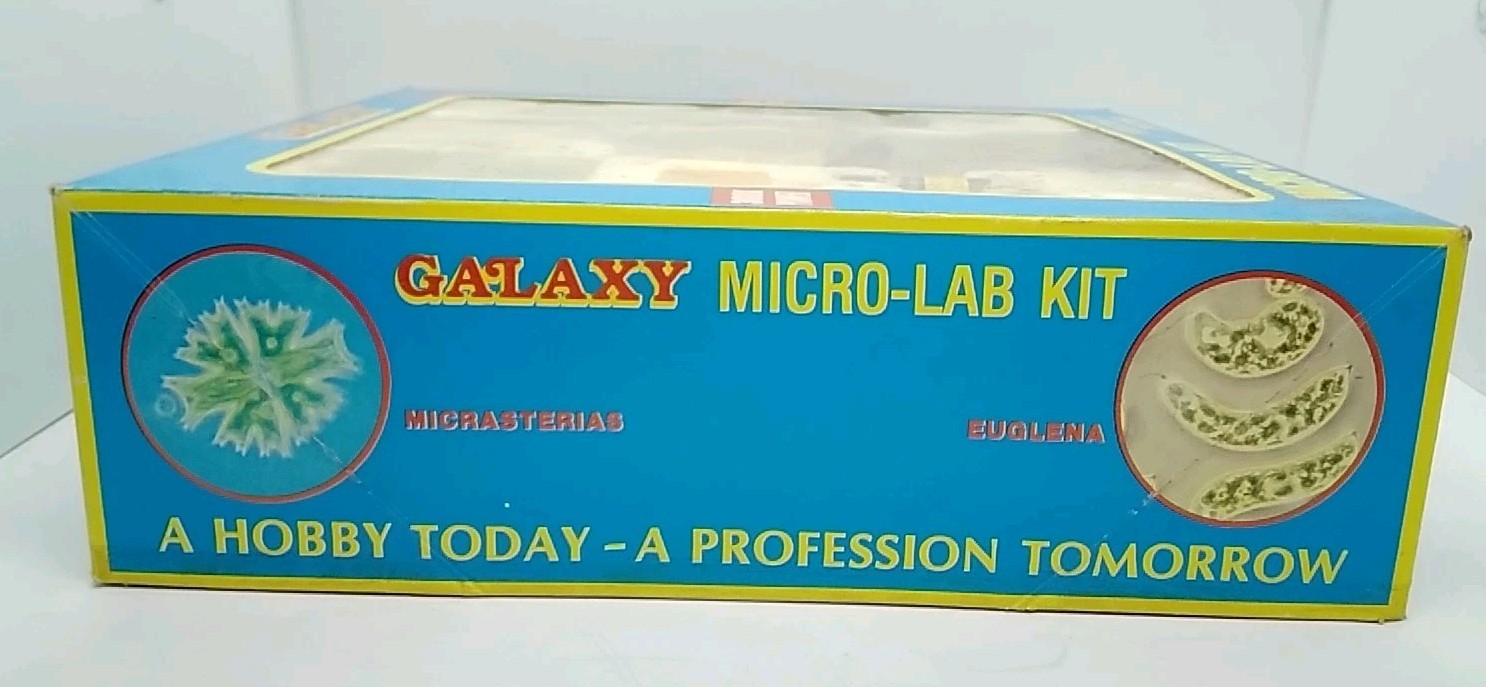 vtg. Galaxy Microscope Micro-Lab Dissecting Kit 100x-300x #222 w/Paper - MIB!