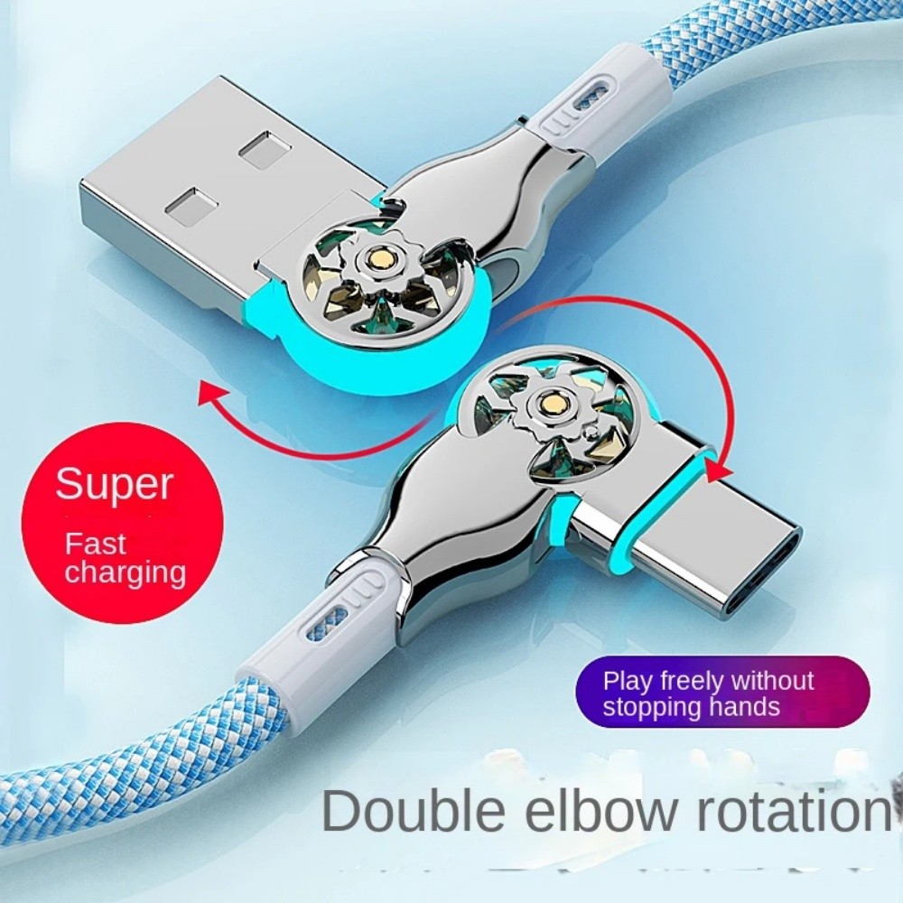 Flexible Rotating Fast Charging Cord Type‑C Universal Android Charging Cable