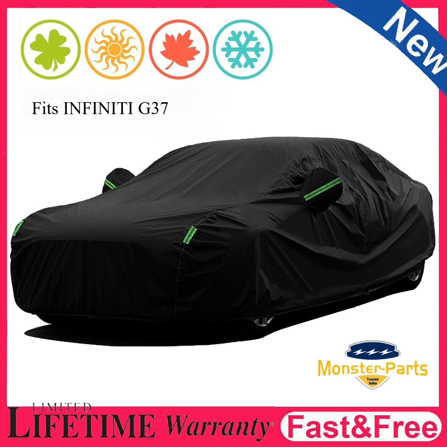 For INFINITI G37 Car Cover Outdoor Waterproof Sun Dust All Weather Protection