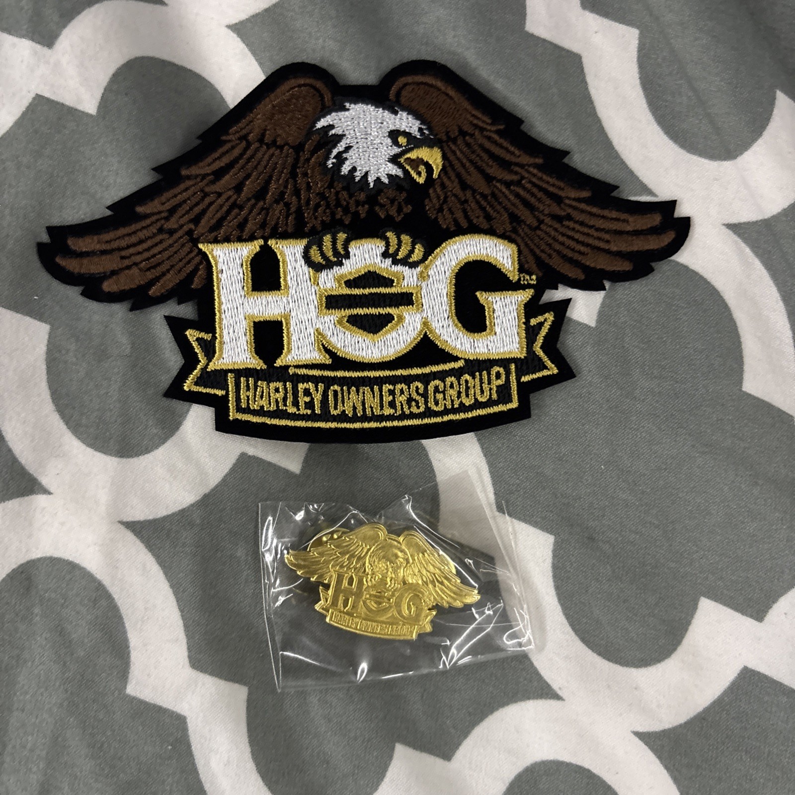 Harley Davidson HOG Harley Owners Group Patch and Pin Eagle Gold Pin! 2026! NEW!