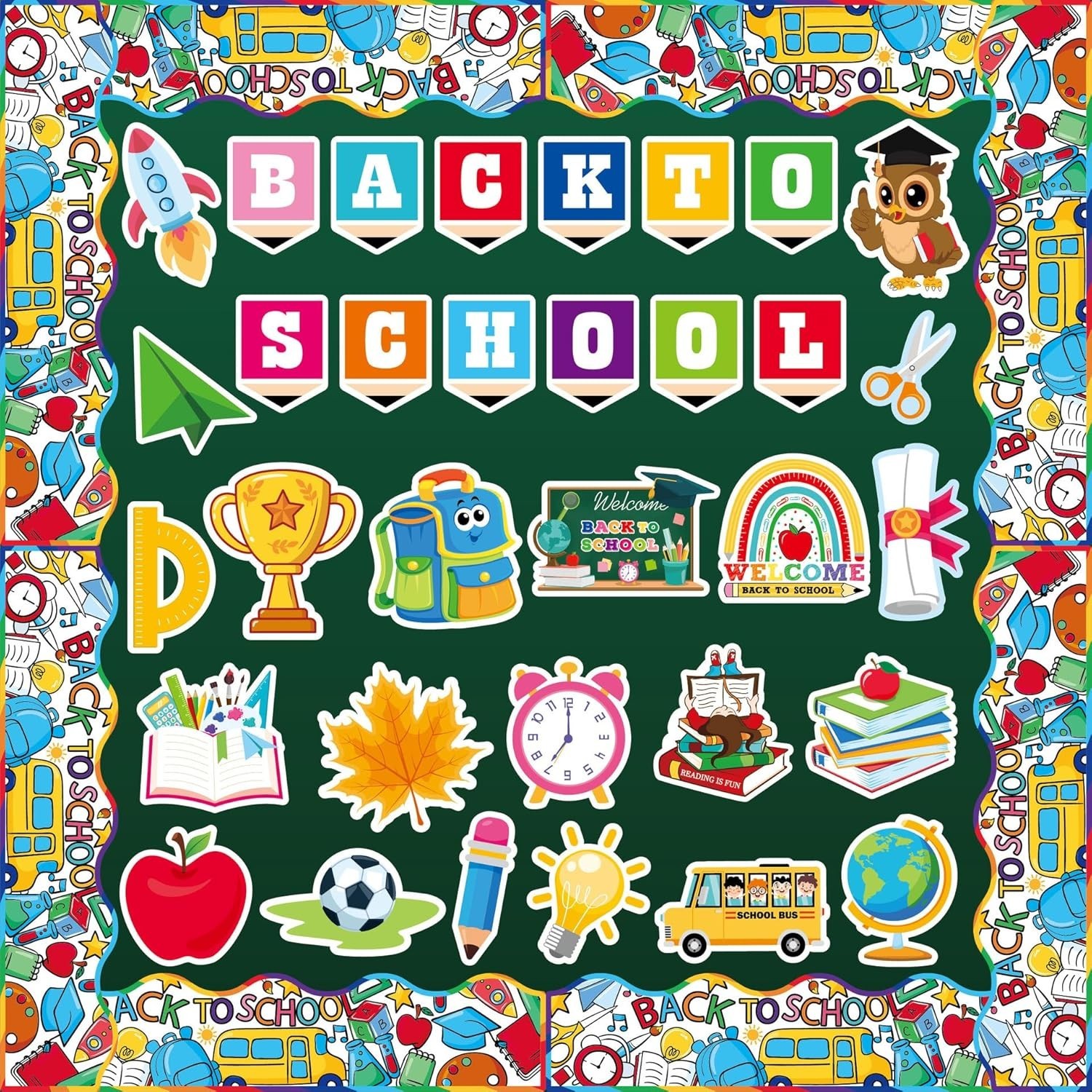 Back to School Decorations for Bulletin Board Set - 53 Pcs