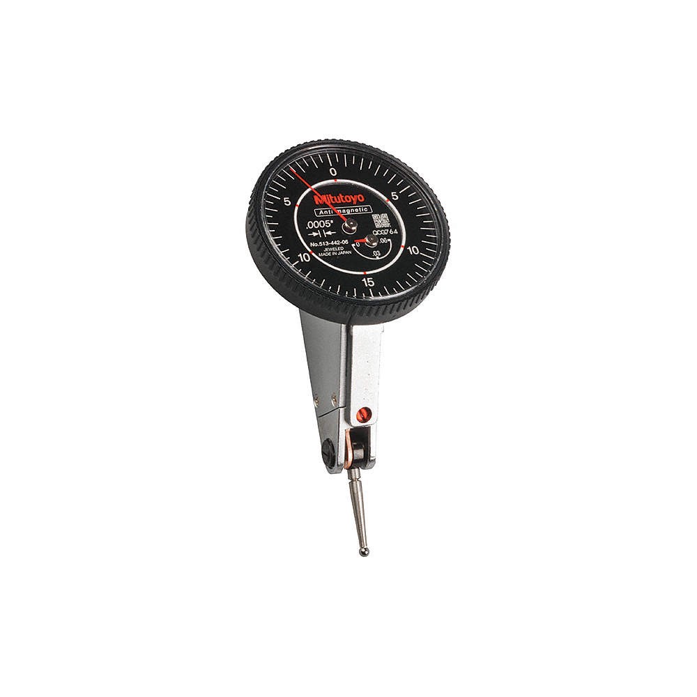 MITUTOYO 513-442-16A Dial Test Indicator,3/8" Dial Size,White 54GE82