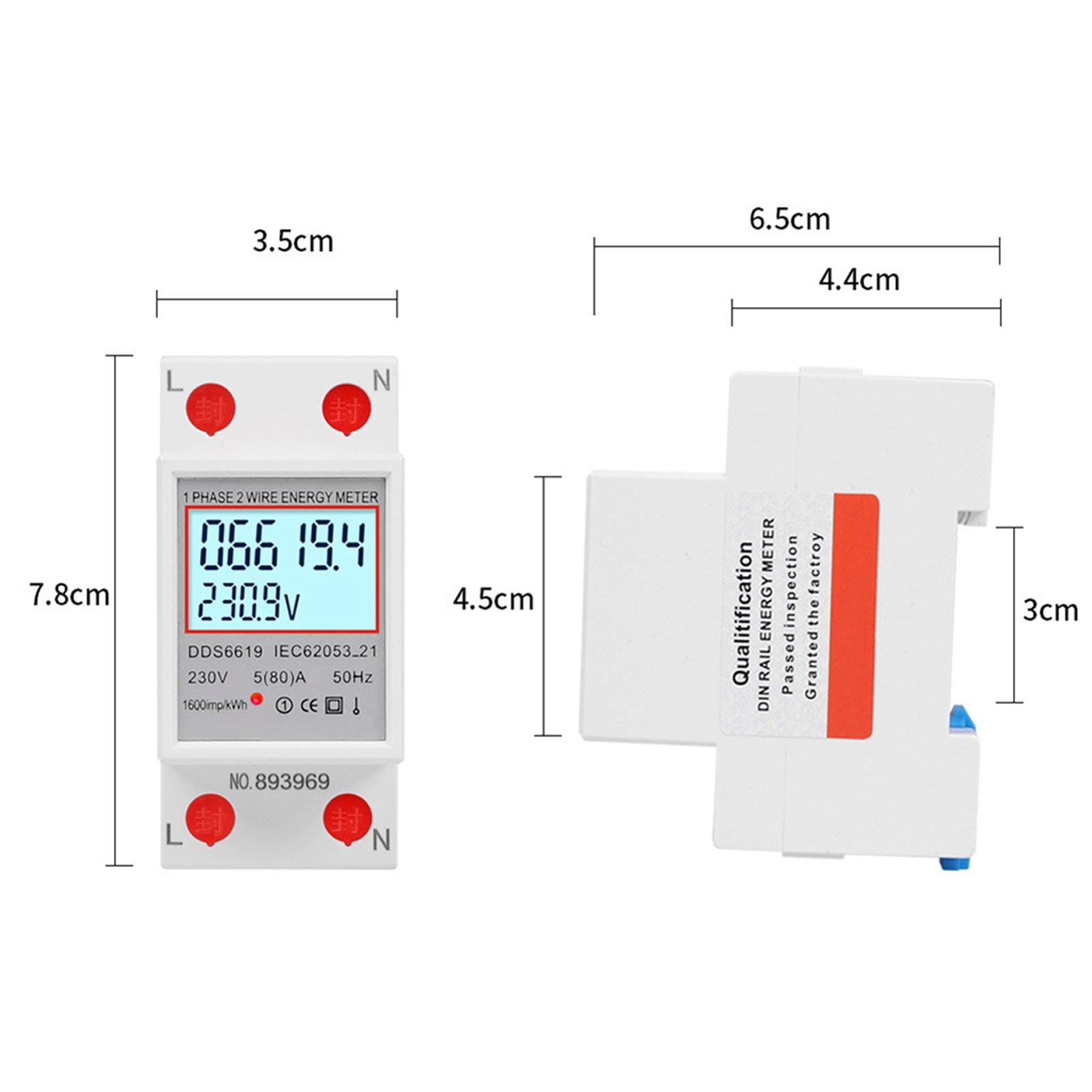 Digital Power Meter Energy Meter Installation Convenience KWh Consumption