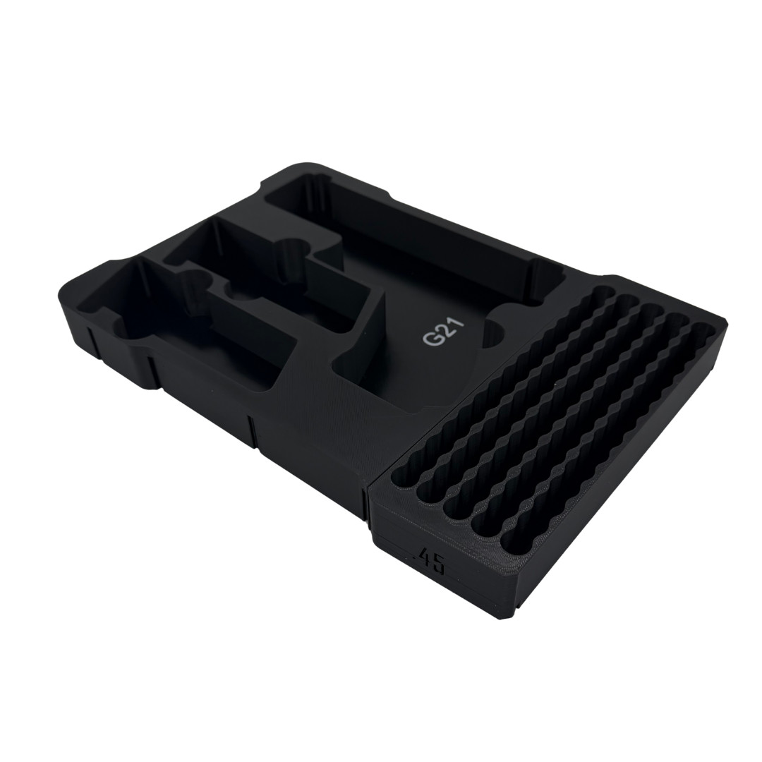 Glock 21 Insert for Milwaukee Packout – Holds 2 Mags + 75 Rounds