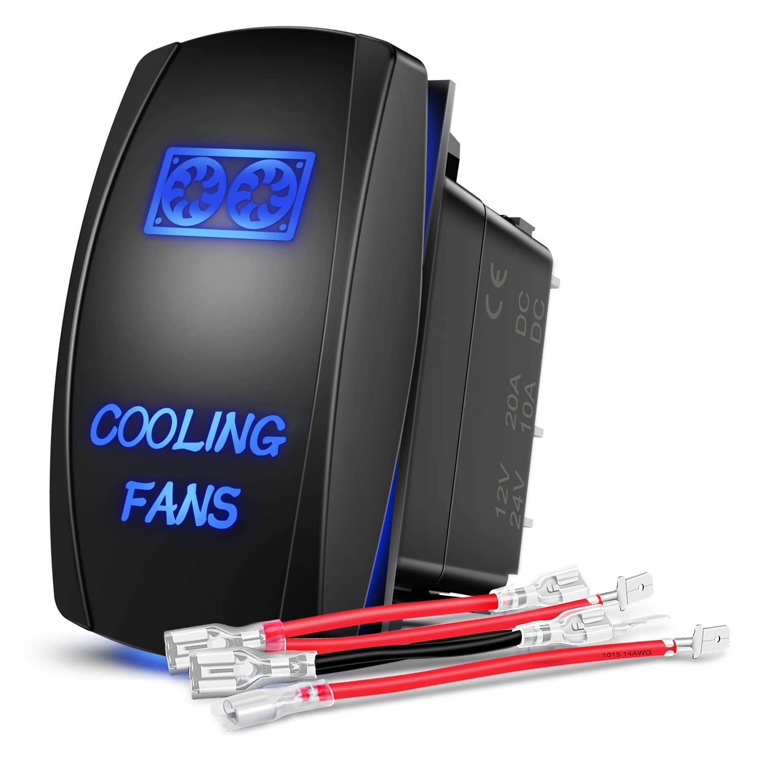 Cooling Fans Rocker Switch Led Light Bar 5Pin Laser On Off SPST switches 20A/...