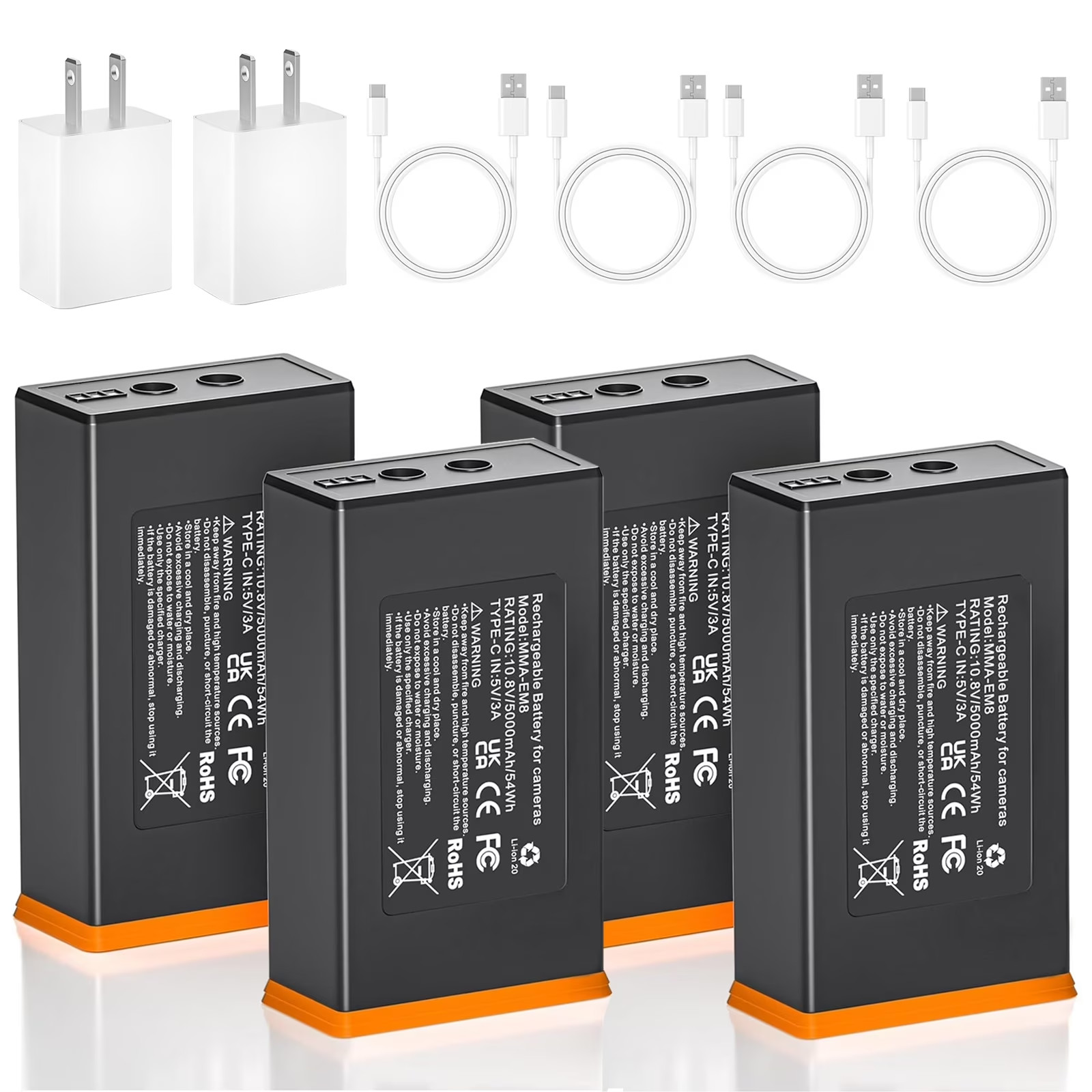 4 Pack 5000mAh Battery for Moultrie Cellular Trail Camera Edge/Edge 2/Edge 2 Pro