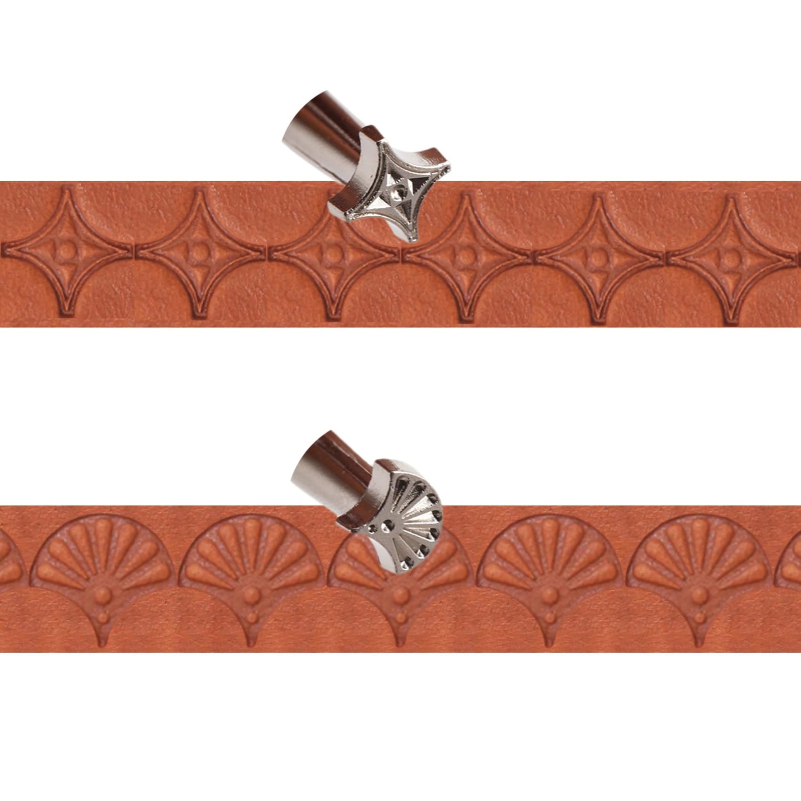 Leather Stamps,2 Pcs Professional Leather Border Stamping Tools for Craft Wor...