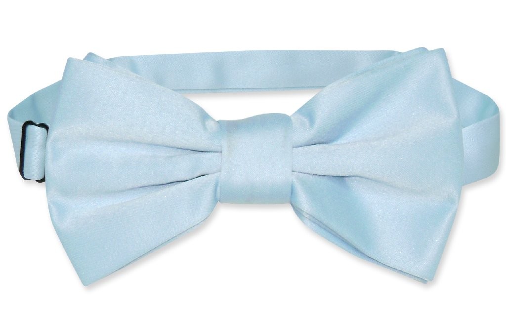 Vesuvio Napoli BOWTIE Solid BABY BLUE Color Mens Bow Tie for Tuxedo or Suit