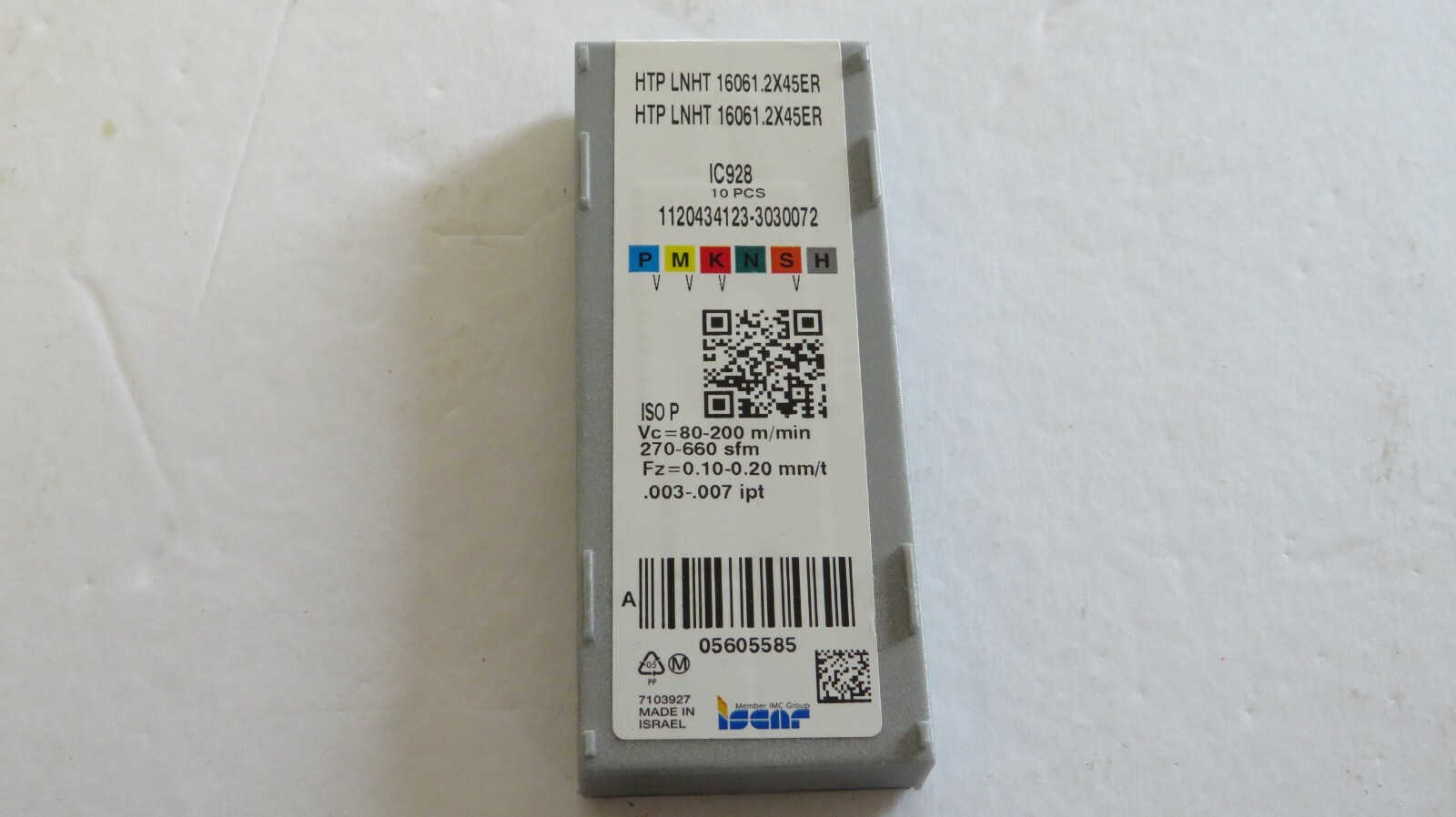 ISCAR HTP LNHT 160612X45ER IC928 CARBIDE MILLING INSERT TiAIN FINISH (5605585)