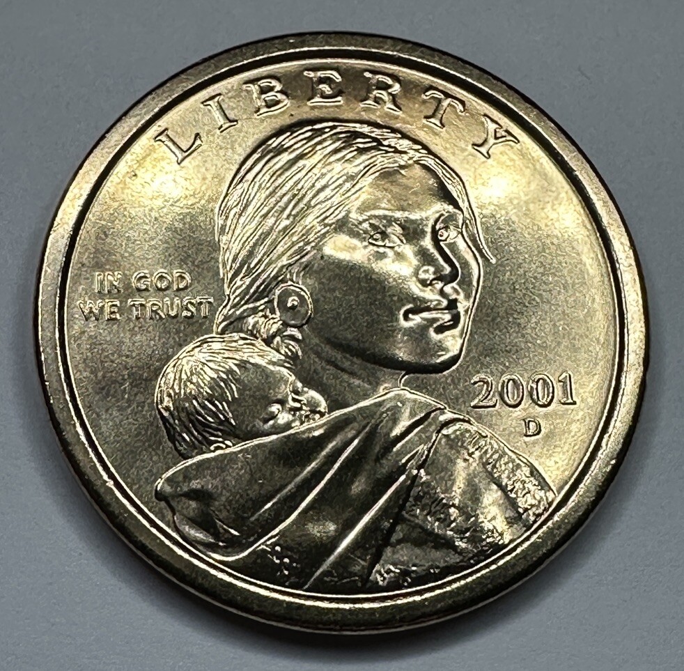 2001-D Sacagawea $1 Dollar Coin from US Mint Set. Uncirculated BU