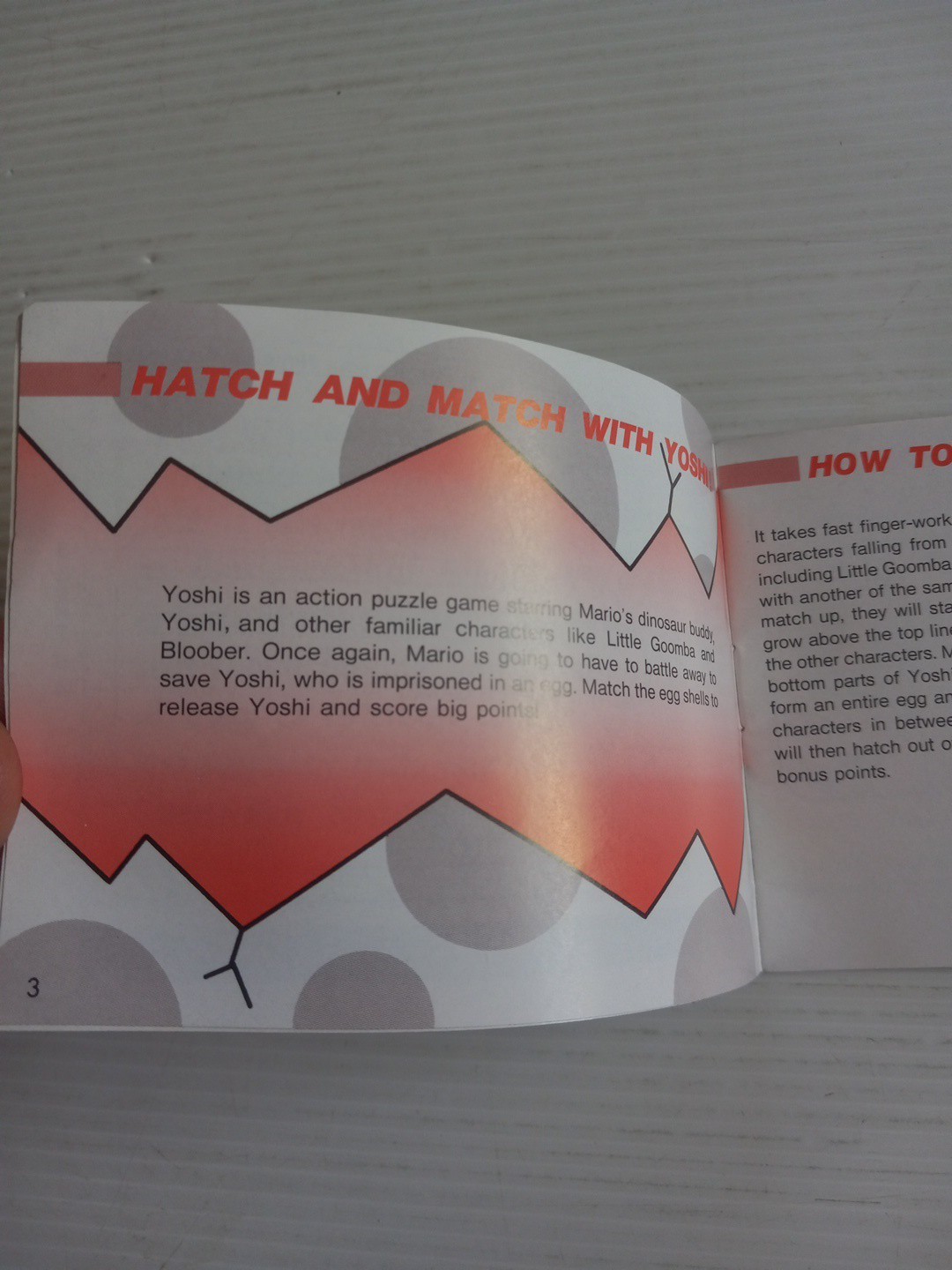 Game Boy Yoshi Instruction Booklet