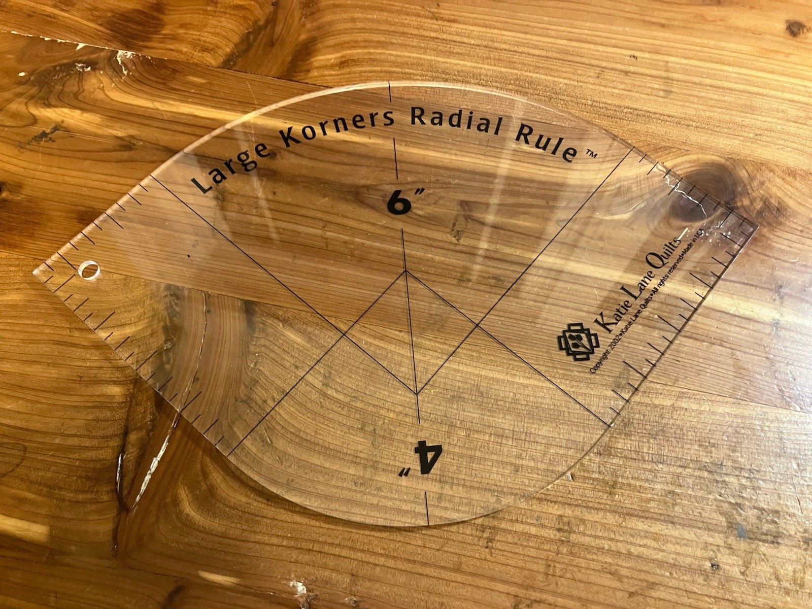 Round Corner -Large Korners Radial Rule by Katie Lane Quilts 6” and 4”