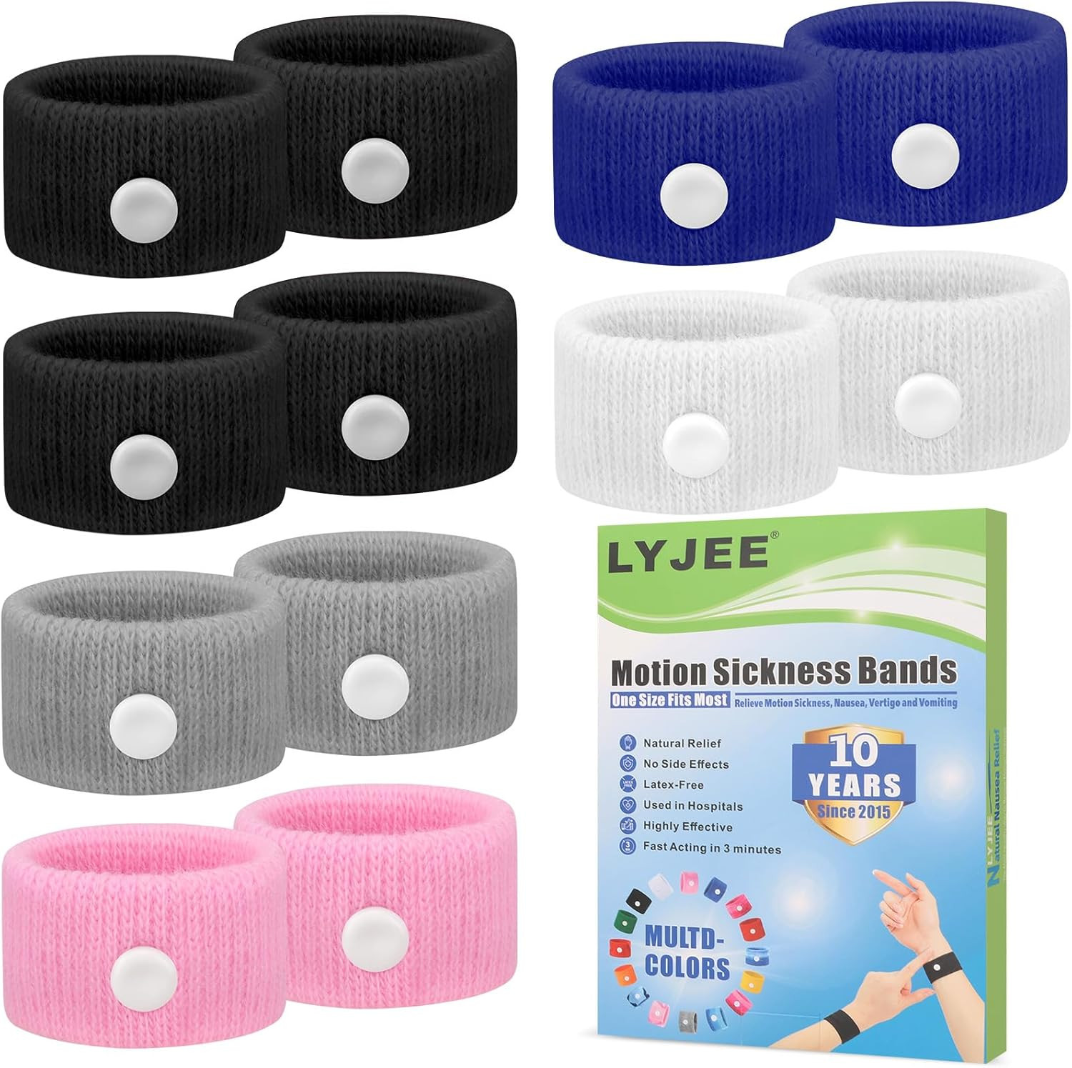 LYJEE Motion Sickness Bracelets for Adults and Kids: Motion Sickness Bands Nause