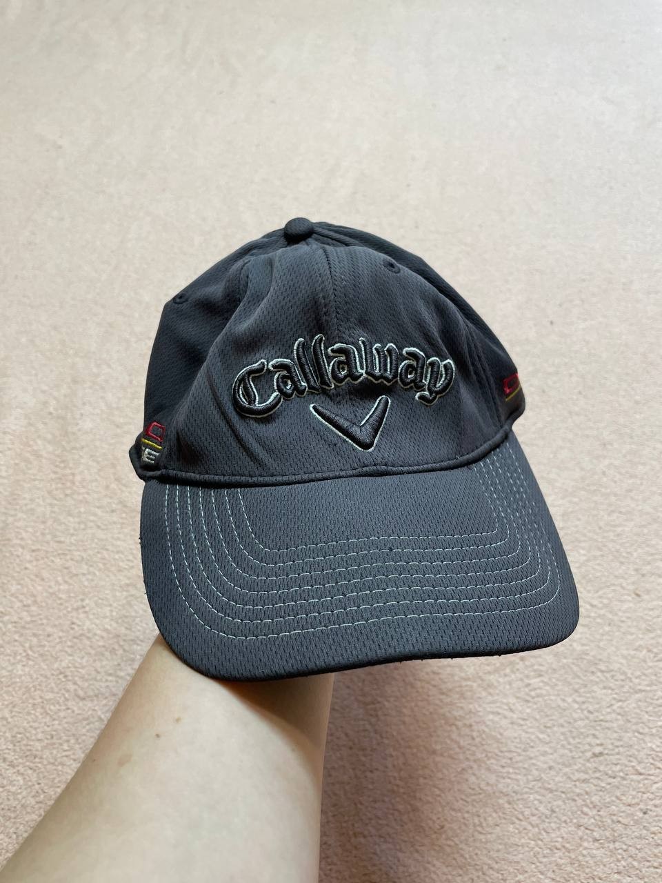 Men’s Used Callaway Golf Flex Fitted Hat Diablo Edge Distressed Faded 90s Y2K