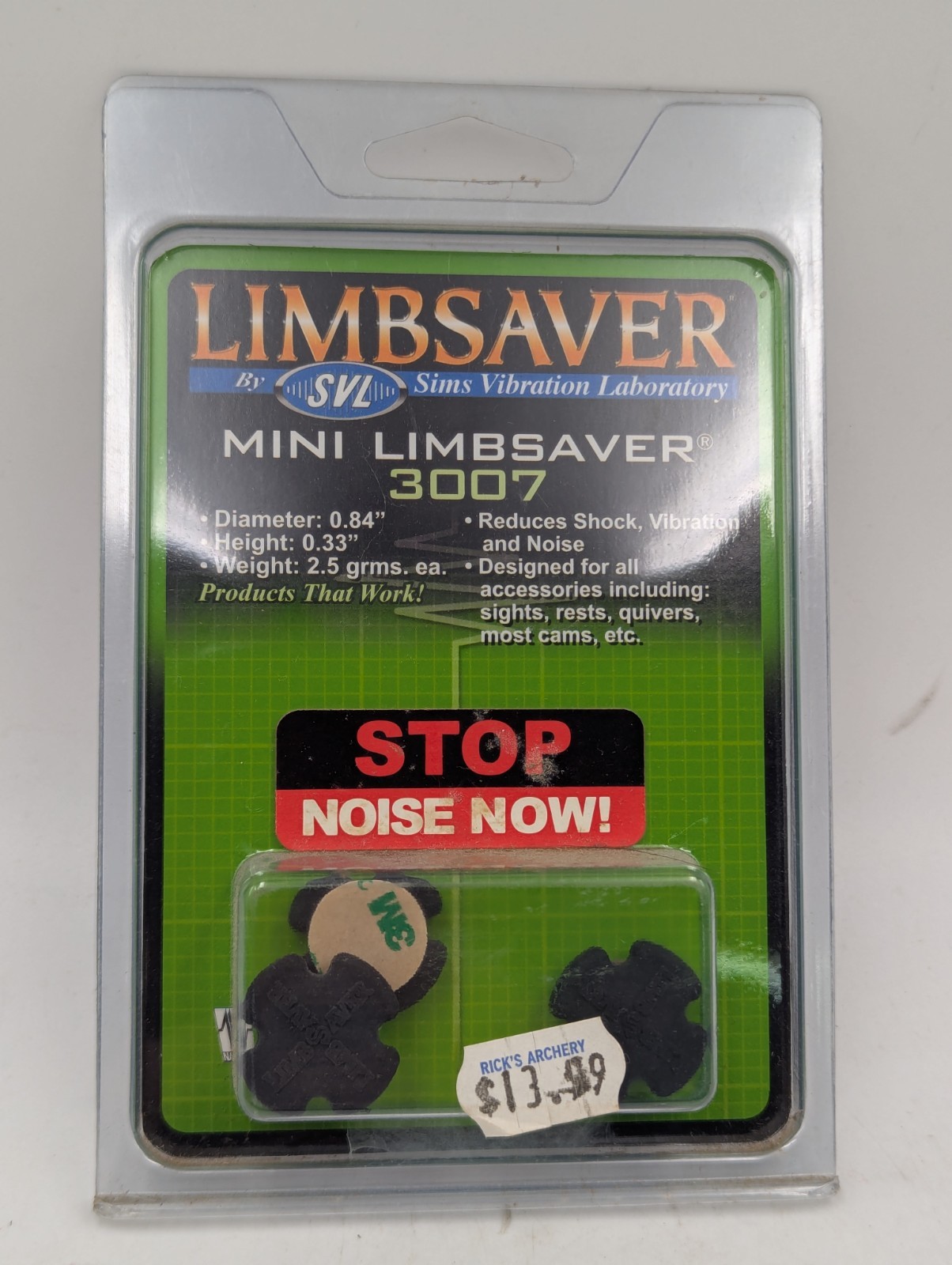 SVL Mini Limbsaver 3007 Black 0.84" Dia., 0.33" height, 2.5 gram, New Pack of 3