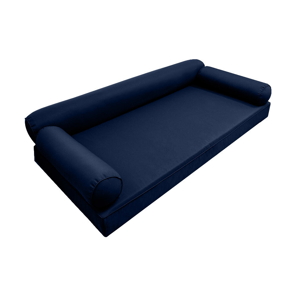 Style 6 Twin Outdoor Mattress Bolster Piped Trim Insert Cover Complete Set-AD101