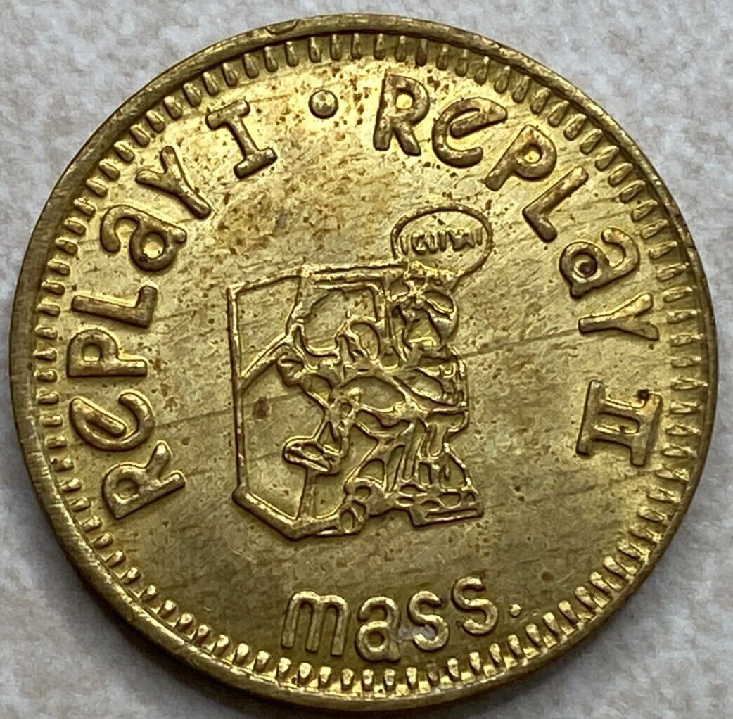Replay I II 1 2 Hull MA Massachusetts Arcade Game Token T6784