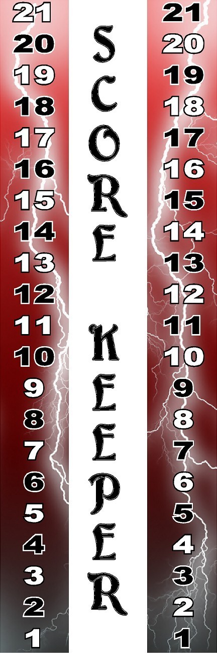 Red lightning Cornhole Game Score Keeper vinyl graphic decal sticker