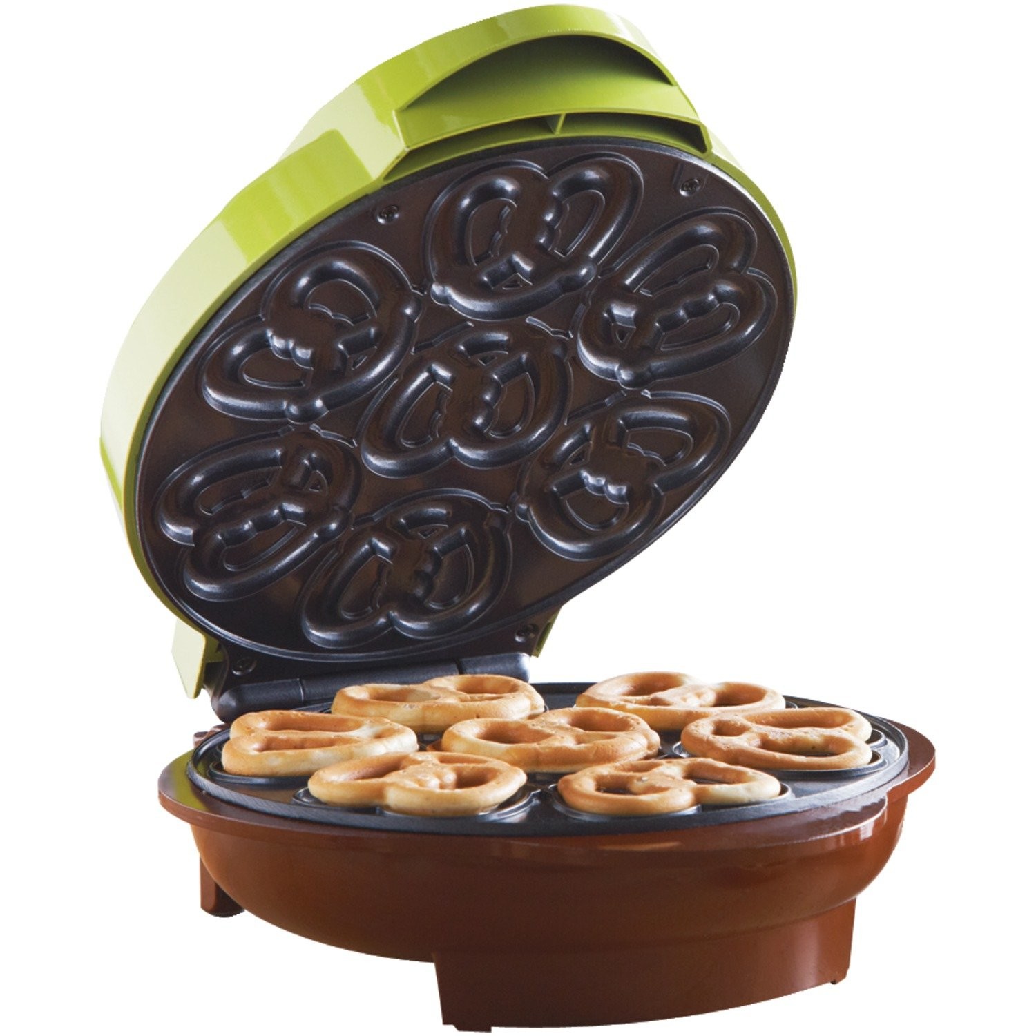 Pretzel Maker Machine Non Stick Green 8-3/4inx9-3/4inx4-1/2in Brentwood Mini