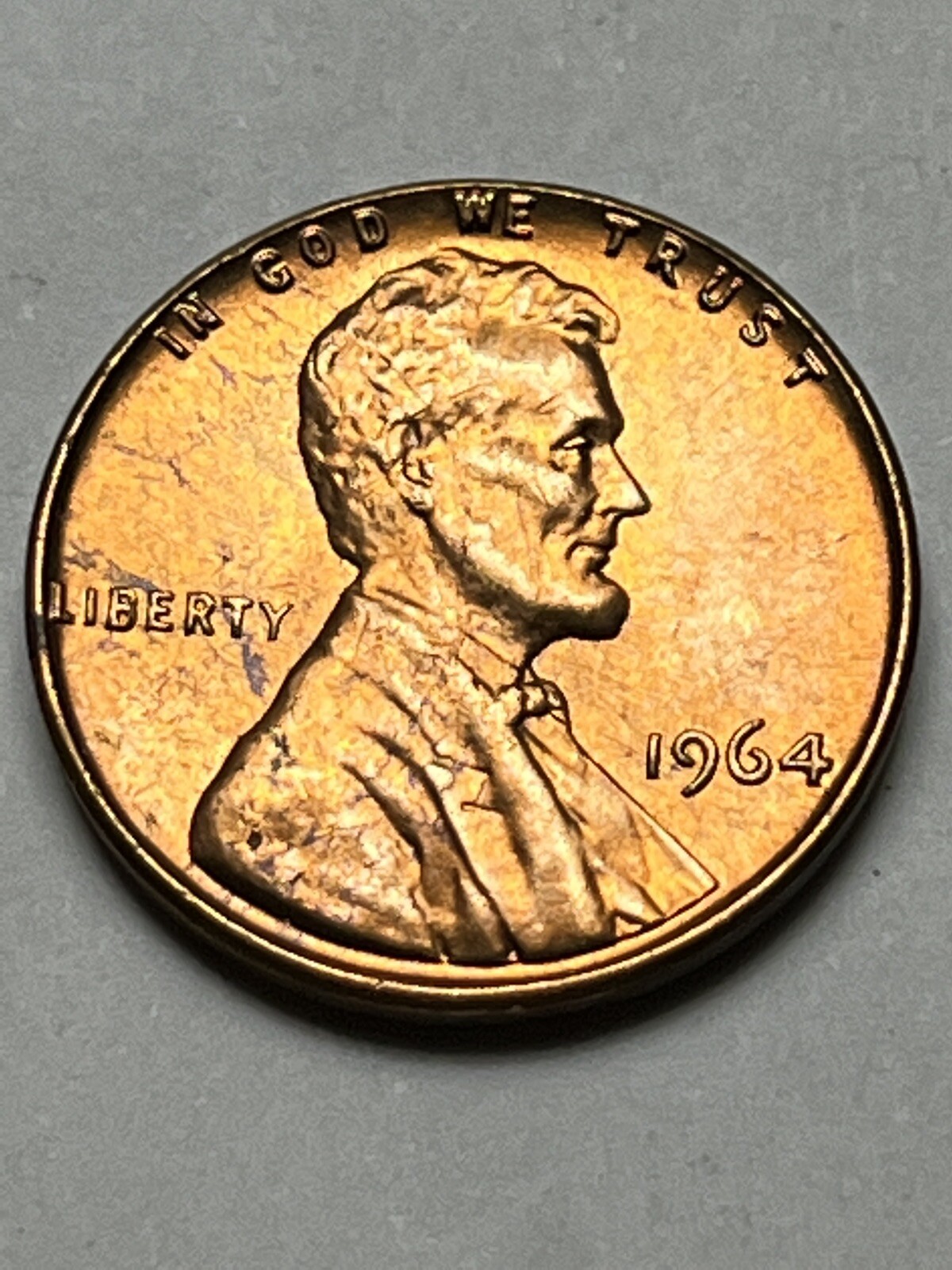1964-P Brilliant Uncirculated Lincoln Cent.  BU condition. Lot V551