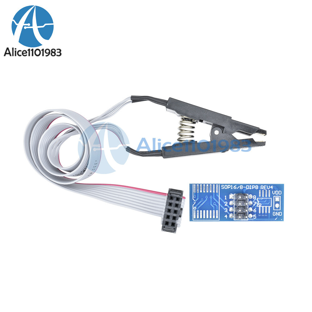 10PCS SOIC8 SOP8 Flash Chip IC Test Clips Socket Adpter BIOS/24/25/93 Programmer