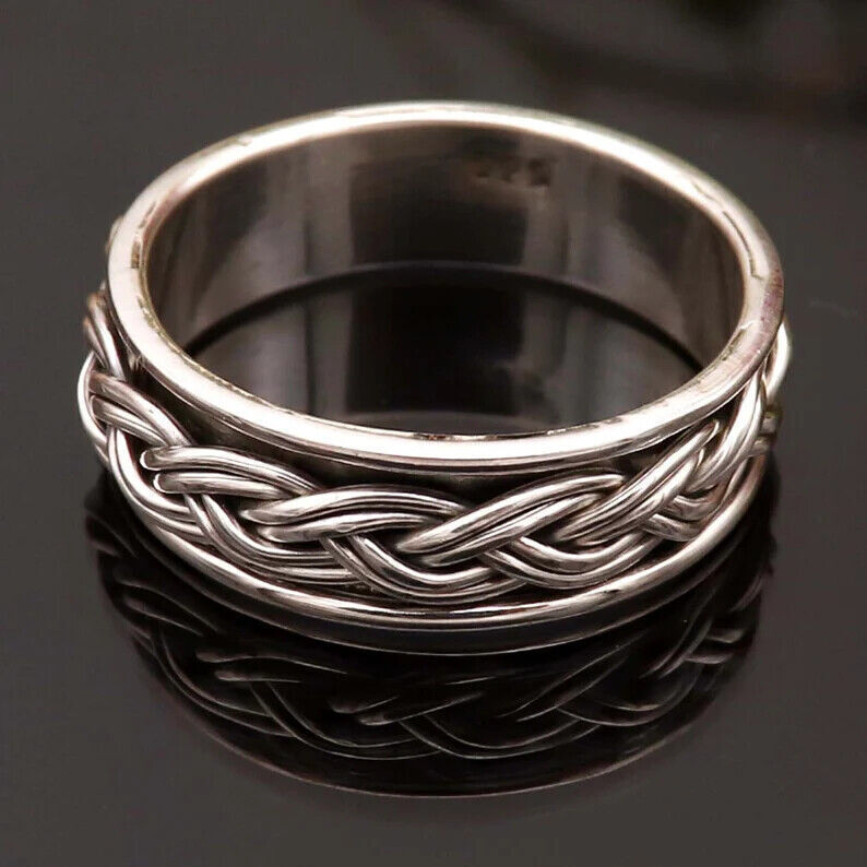 Solid 925 Silver Spinner Thumb Ring Handmade Sterling Women Ring All Size SR34