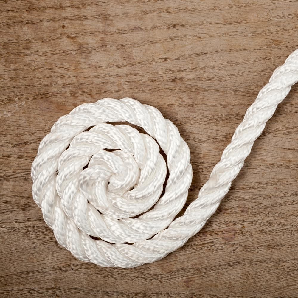 Solid Braid Nylon Rope 1/8 Inch x 10 Feet Black