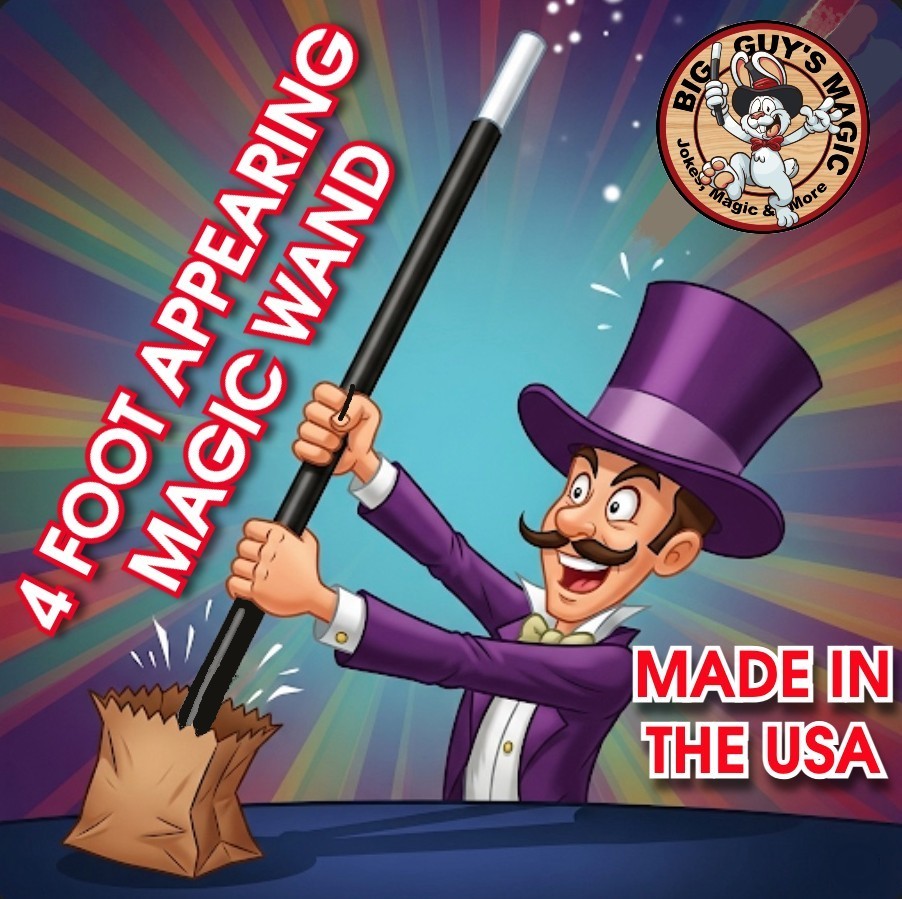 The Appearing 4-Foot Wand! By Big Guys Magic (Quick, Clean & Impossible)