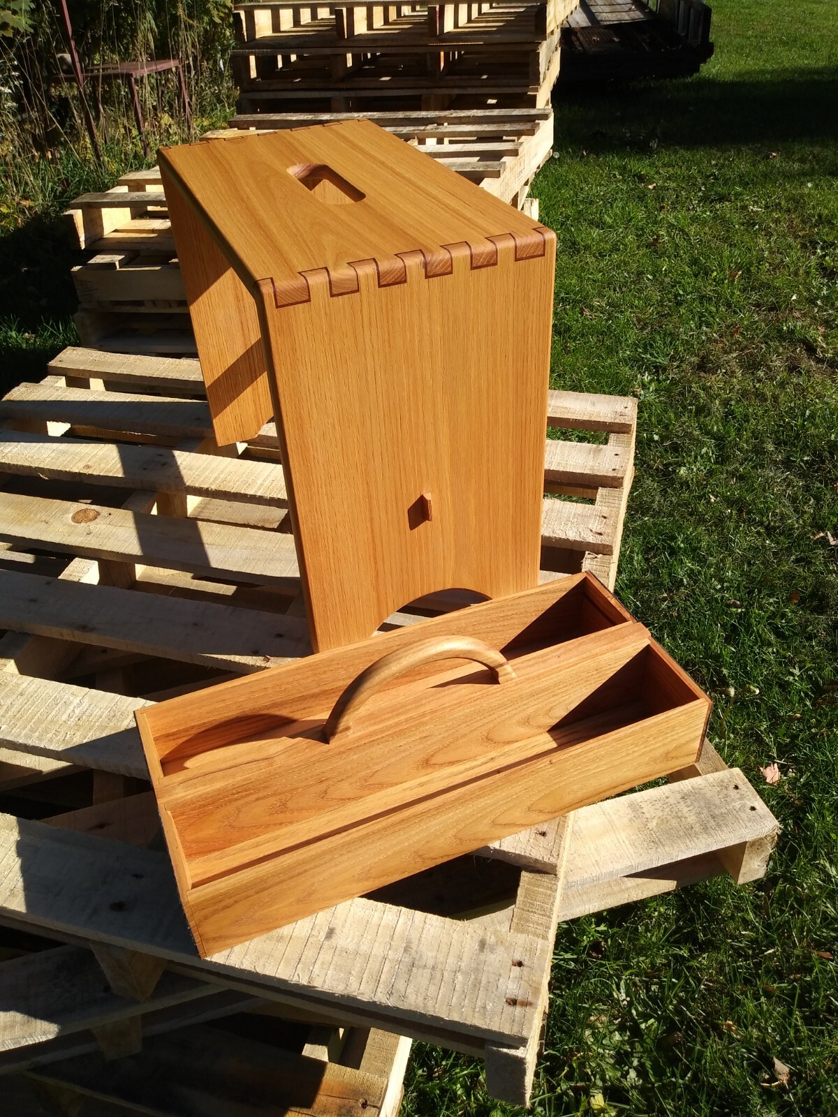 Handmade Oak Bench / Stool with Inlayed Dovetails
