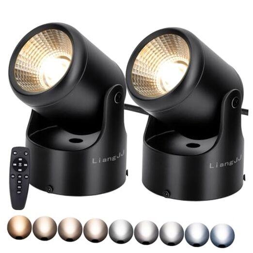 12W LED Uplighting Indoor with Timer and Remote, Stepless Adjustable 2 Pack