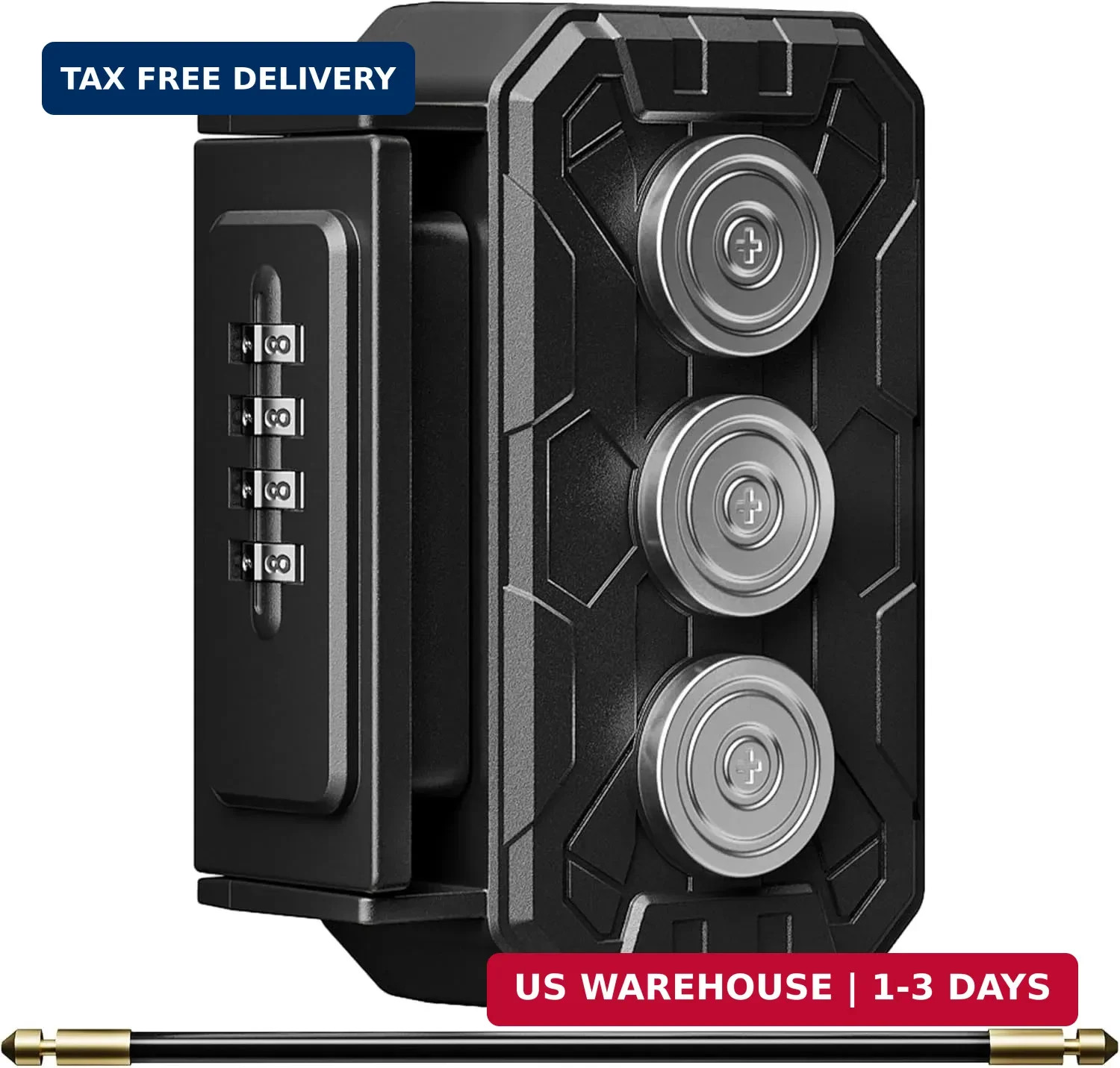 Lock Box with Magnetic Key Holder,Magnet Key Box for Under car,Hide with Combina