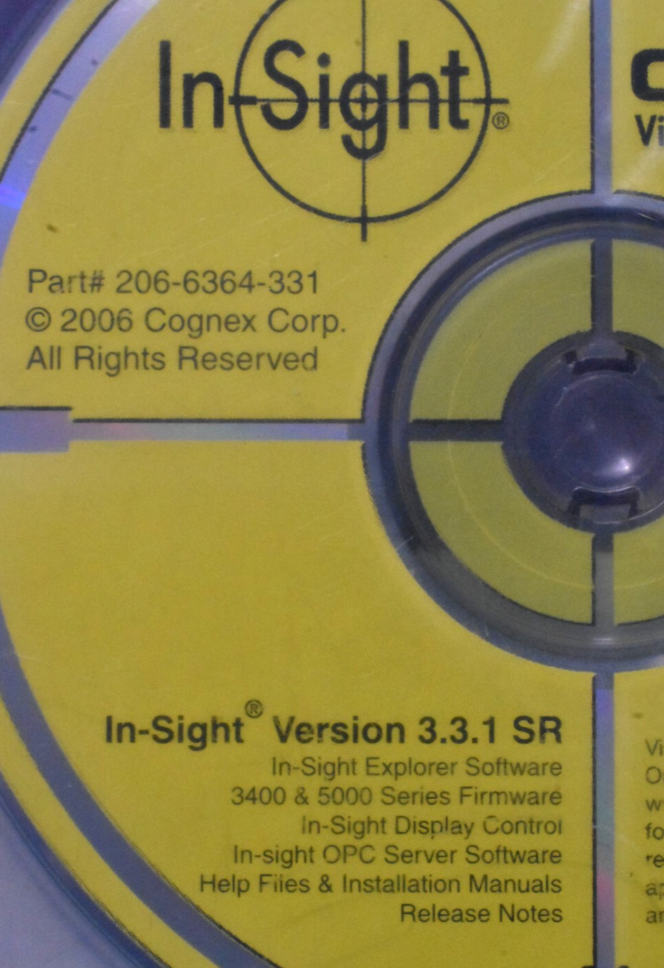 Cognex 206-6364-331 In-Sight Explorer Software Version 3.31 SR