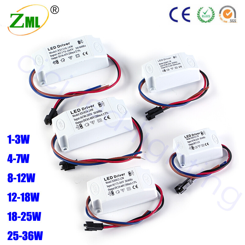 LED Driver 3W 18W 24W 36W DC 12V Transformer 300ma Power Adapter Home Converter