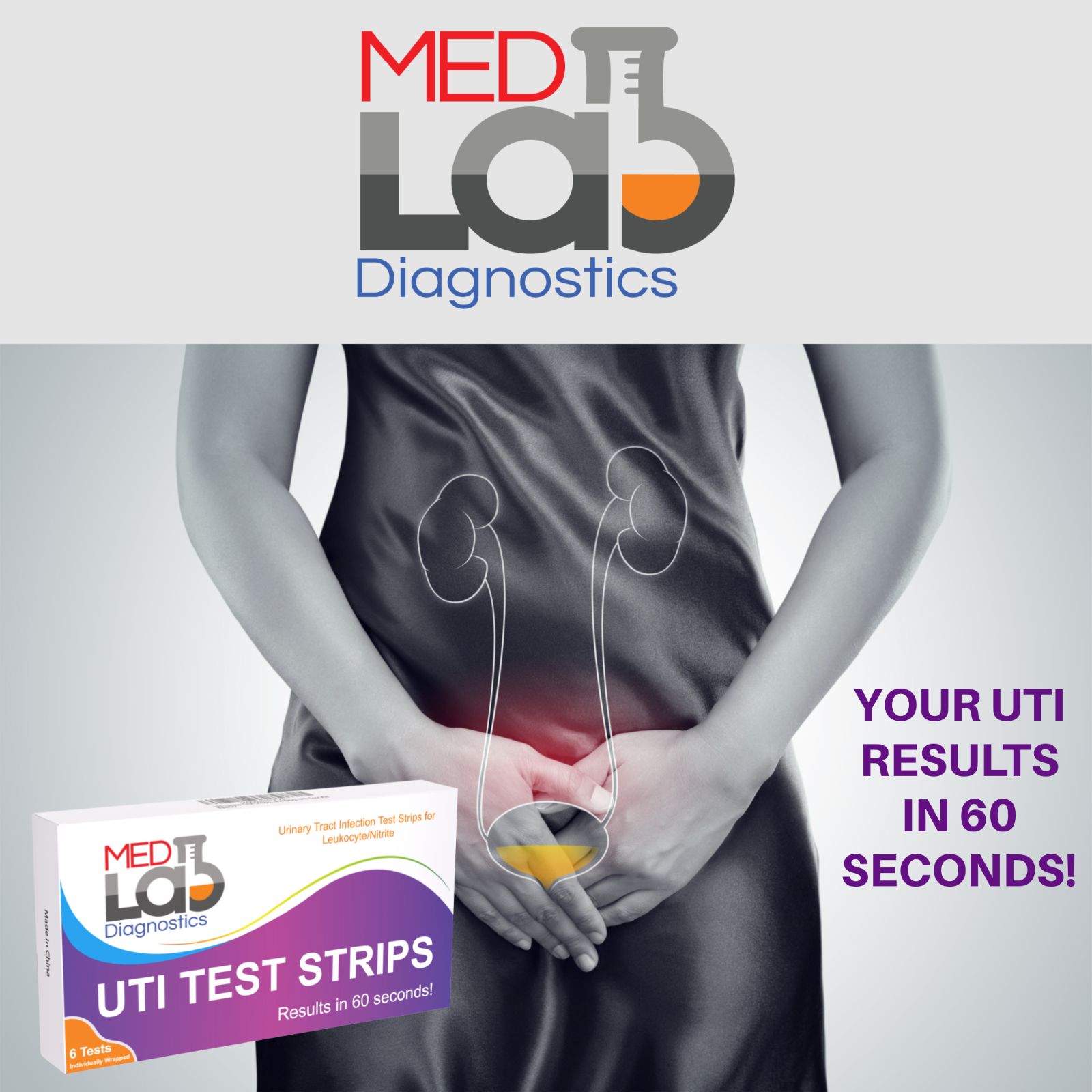 UTI Test Strips for Urinary Tract Infection(6 Individually Wrapped Tests)