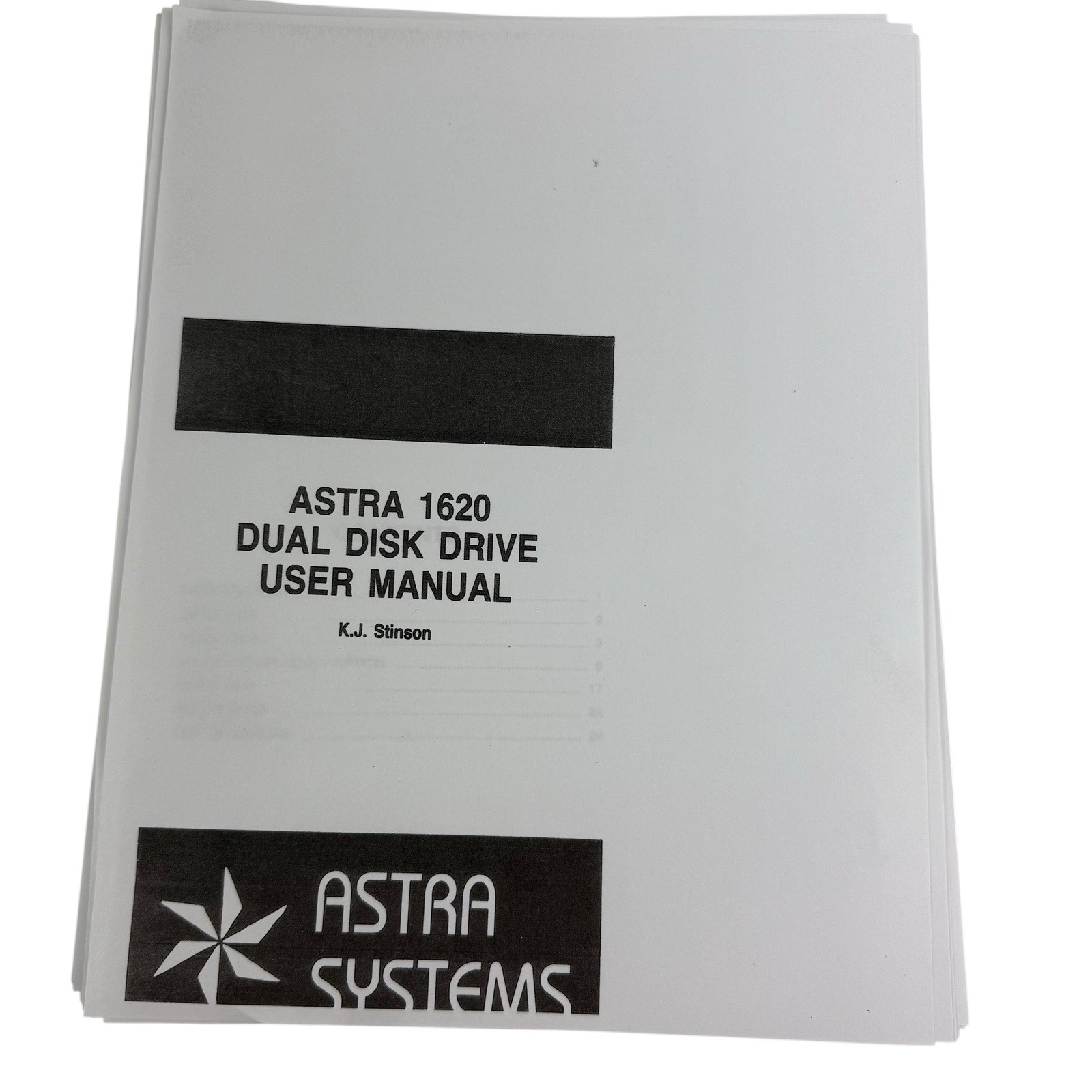 Astra 1620 Dual Disk Drive User Manual Instructions Getting Started Vintage