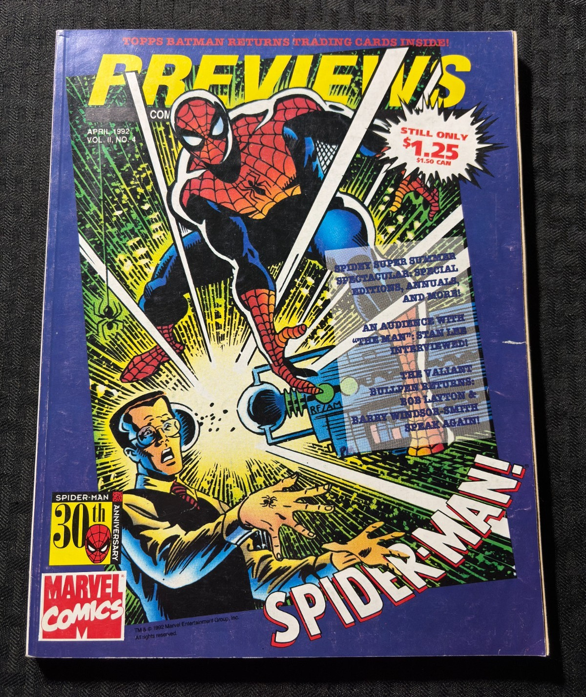 1992 April PREVIEWS Comic Magazine VG 4.0 Spider-Man 30th Anniversary