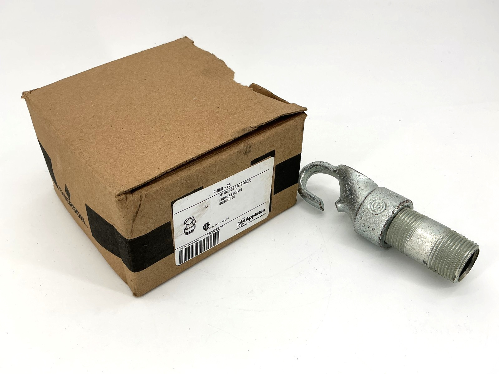 Box of 5 New Emerson Appleton FHHM-75 FH Hanger Hooks Male 3/4" Iron