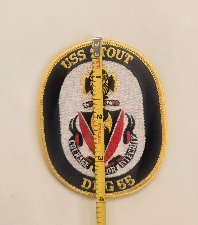 USS STOUT DDG 55 Guided Missile Destroyer Ships Crest Patch 4 inch