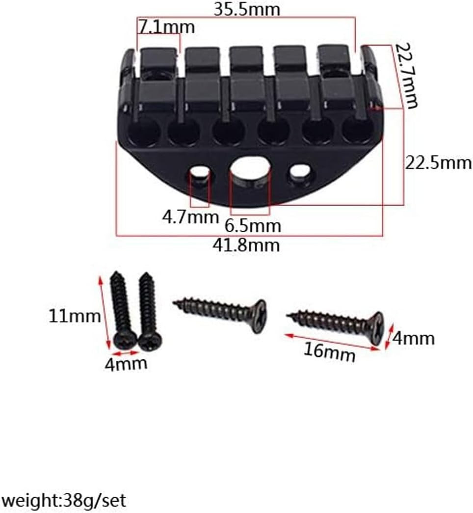 Black 6 String Headdless Guitar Locking Nut Fit Kiesel,Strandberg,Steinberger