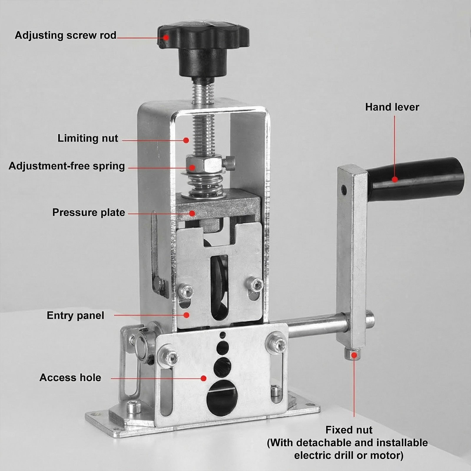Copper Wire Stripper 2 in 1 Drill Powered Hand Crank for Leftover Cable