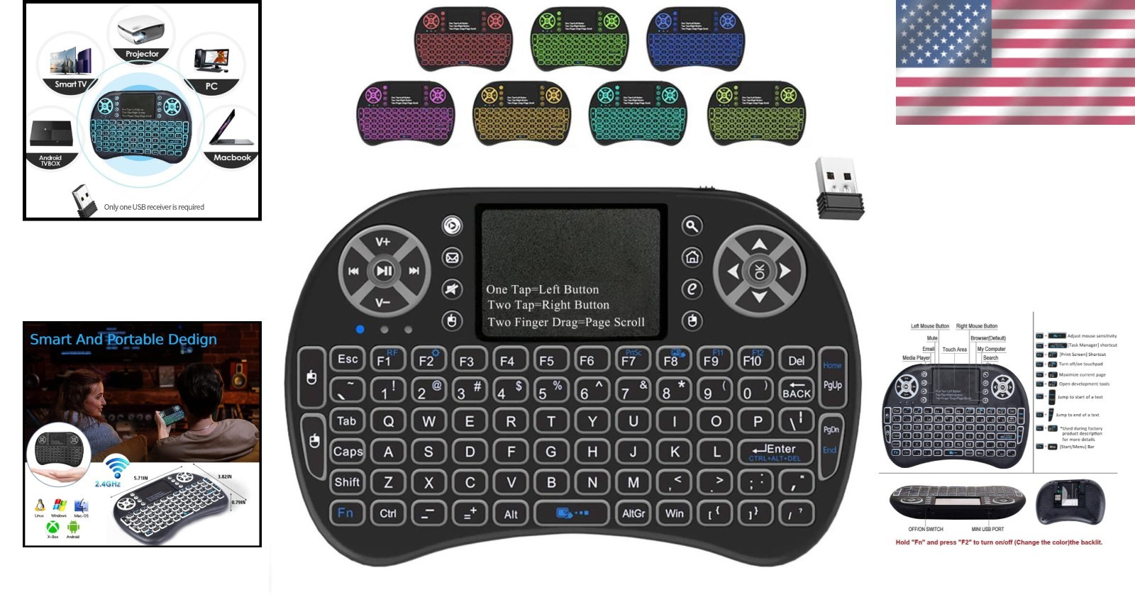 Rechargeable Wireless Mini Keyboard with Touchpad – Perfect for Multi-System Use