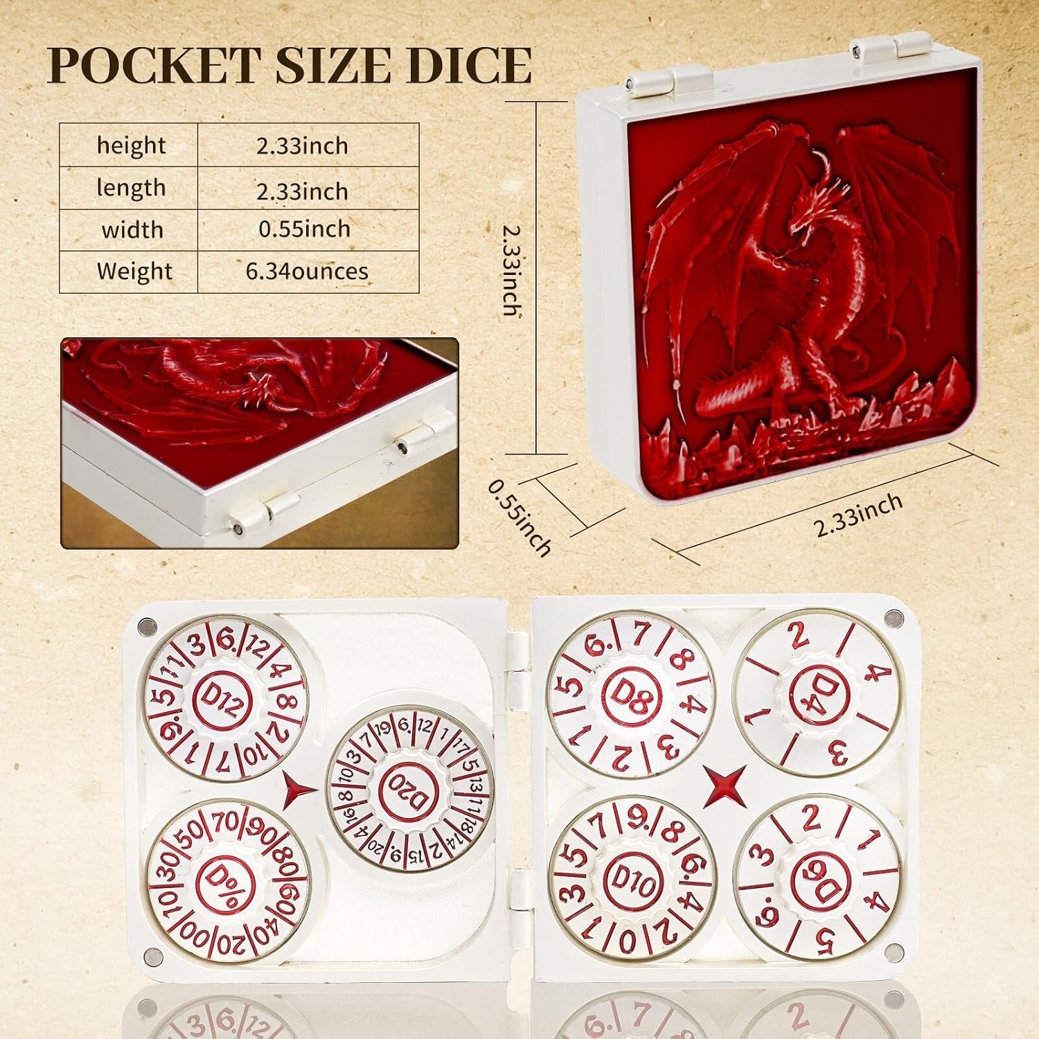 7 in 1 Dice Spinner, Polyhedral Dice Set D&D,Is DND Accessories,Be the Same with