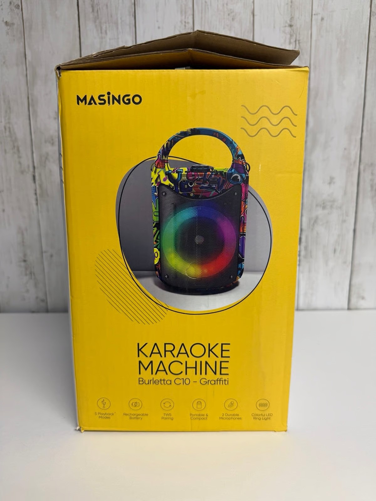 MASINGO Burletta C10 Karaoke Machine for Kids and Adults - Graffiti (Open Box)