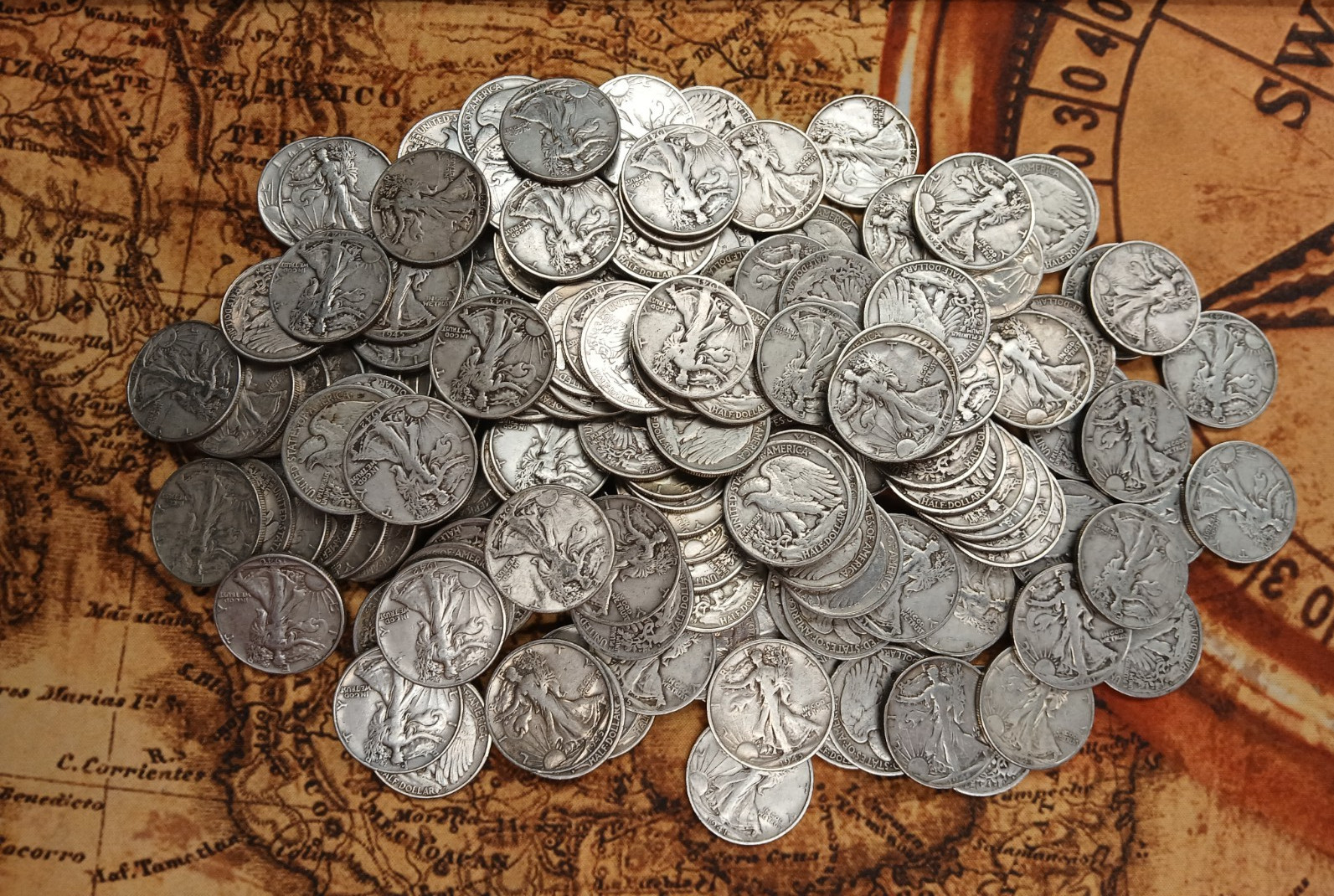 Silver 90% Walking Liberty Half Dollar lot of 3 Random coins  TP-0438