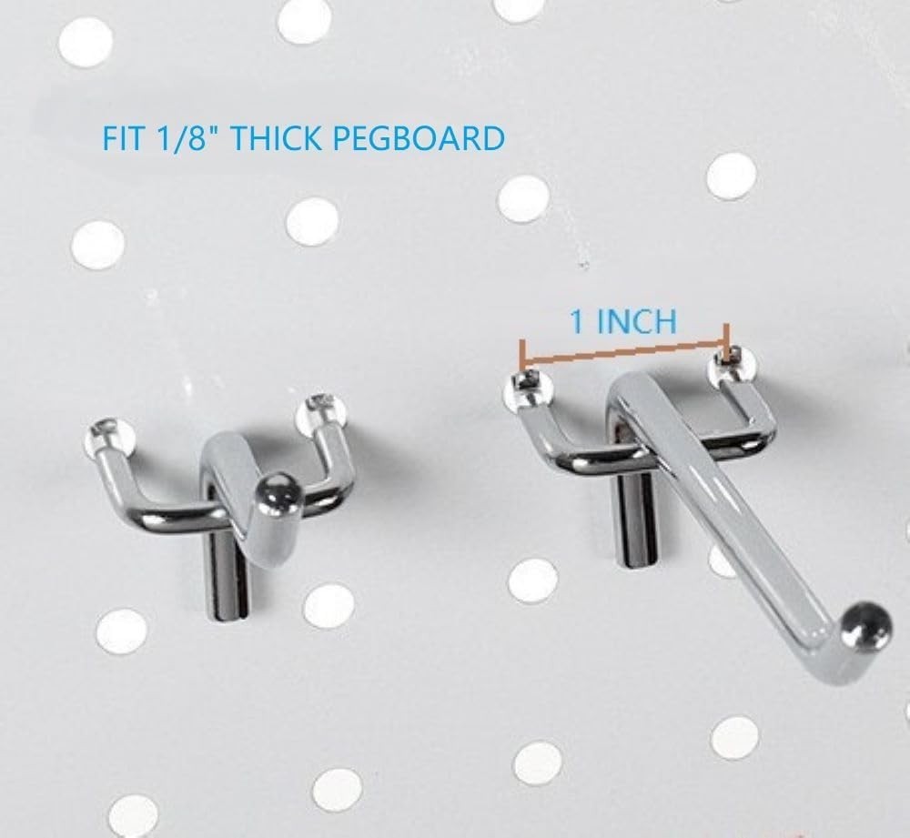 32 Pack Pegboard Hooks, 2 Inch Metal Peg Board Hooks Accessories, Peg B...