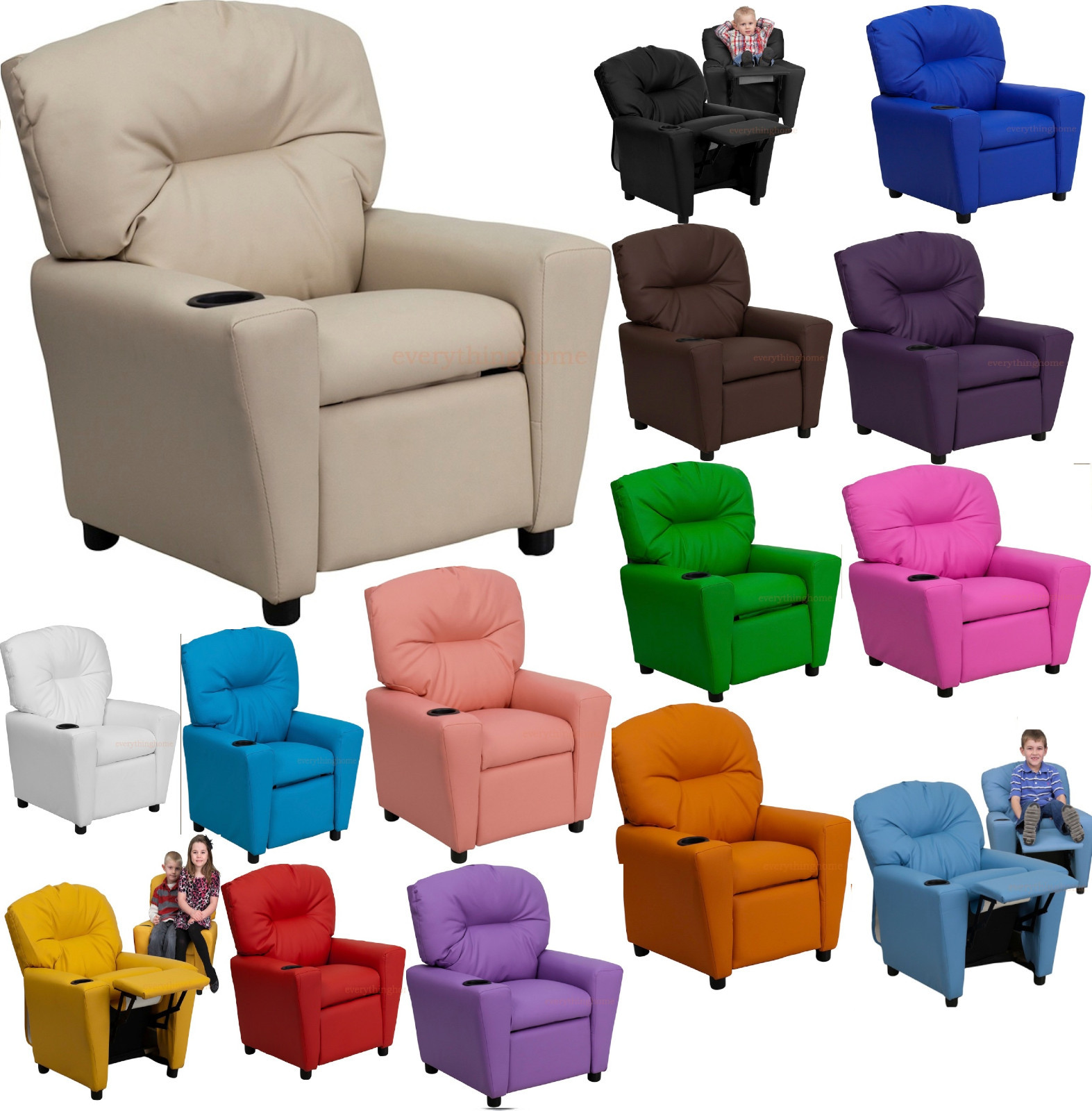 Kids Childs Movie TV Recliner Home Theater Chair Modern Cup Holder 16 Colors!